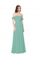 Jade A-Linien Off-Schulter Chiffon Lange Brautjungfernkleider Websites