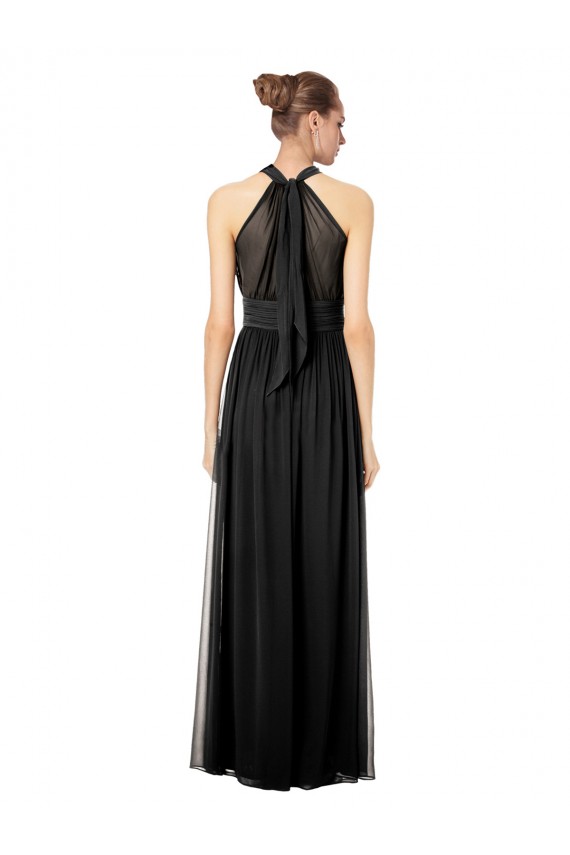 Jagdgrün A-Linien Neckholder Chiffon Lange Brautjungfernkleider Websites