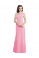 Kaum Rosa A-Linien Eine-Schulter Chiffon Lange Brautjungfernkleider Websites
