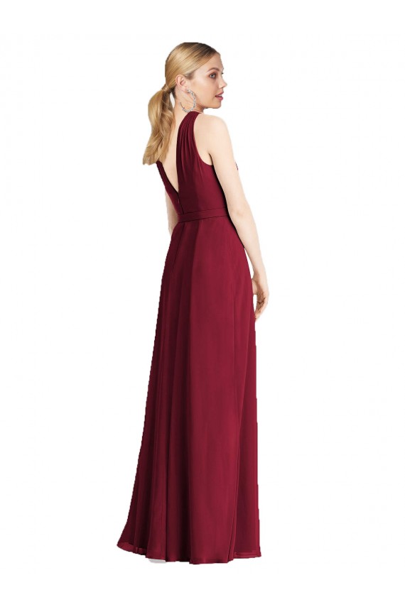 Königsblau A-Linien Neckholder Chiffon Lange Brautjungfernkleider Websites