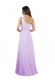 Lila A-Linien Eine-Schulter Chiffon Lange Brautjungfernkleider Websites