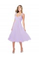 Lila A-Linien Midi Chiffon Kurze Brautjungfernkleider / Cocktailkleider / Heimkehr Kleider Websites