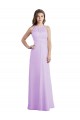 Lila A-Linien Neckholder Chiffon Lange Brautjungfernkleider Websites