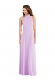 Lila A-Linien Neckholder Chiffon Lange Brautjungfernkleider Websites