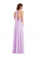 Lila A-Linien Neckholder Chiffon Lange Brautjungfernkleider Websites