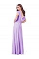 Lila A-Linien V-Ausschnitt Chiffon Lange Brautjungfernkleider Websites