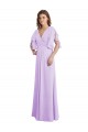 Lila A-Linien V-Ausschnitt Chiffon Lange Brautjungfernkleider Websites