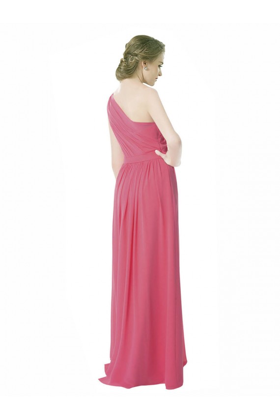 Minzgrün A-Linien Eine-Schulter Chiffon Lange Brautjungfernkleider Websites