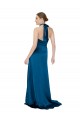 Pfauenblau A-Linien Neckholder Seidiger Satin Lange Formale Brautjungfernkleider / Abendkleider / Abiballkleider Websites
