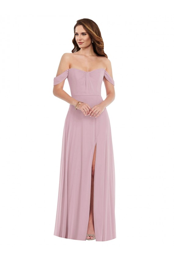 Primel A-Linien Chiffon Lange Brautjungfernkleider Websites