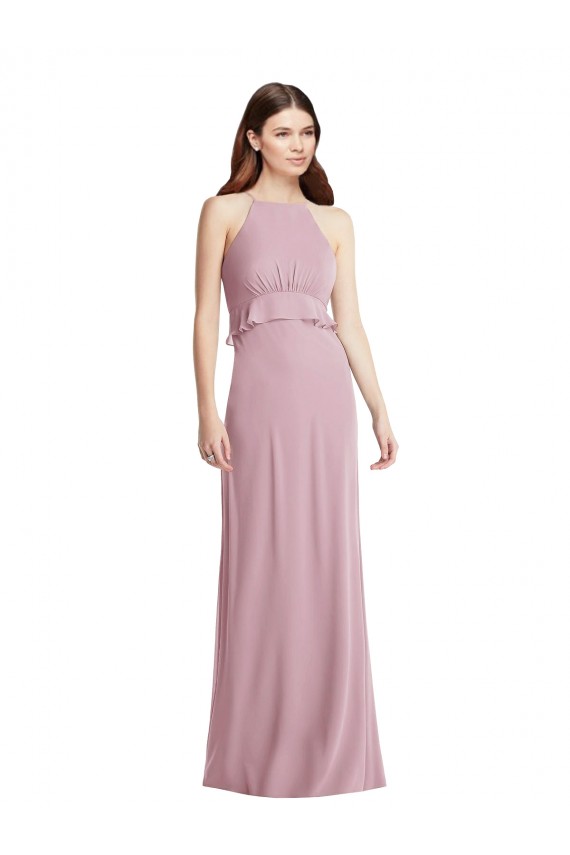 Primel A-Linien Neckholder Chiffon Lange Brautjungfernkleider Websites