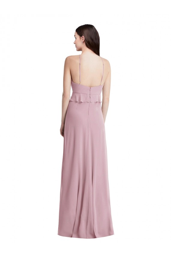 Primel A-Linien Neckholder Chiffon Lange Brautjungfernkleider Websites