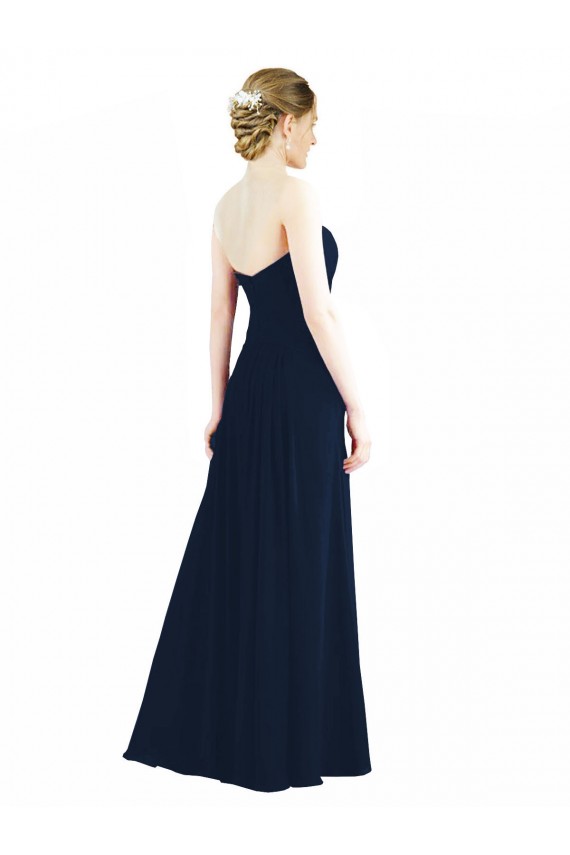 Rauchgrün A-Linien Chiffon Lange Brautjungfernkleider Websites