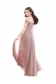 Rosa 147 A-Linien Off-Schulter Chiffon Spitze Lange Brautjungfernkleider Websites