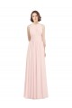 Rosa 42 A-Linien Neckholder Chiffon Lange Brautjungfernkleider Websites