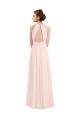 Rosa 42 A-Linien Neckholder Chiffon Lange Brautjungfernkleider Websites