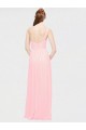 Rosa A-Linien Eine-Schulter Chiffon Lange Brautjungfernkleider Websites