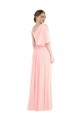 Rosa A-Linien Eine-Schulter Chiffon Lange Brautjungfernkleider Websites