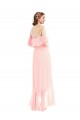 Rosa A-Linien Off-Schulter Chiffon Lange Brautjungfernkleider Websites