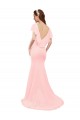 Rosa Meerjungfrau V-Ausschnitt Chiffon Lange Brautjungfernkleider Websites