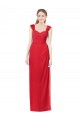 Rot A-Linien Chiffon Lange Brautjungfernkleider Websites