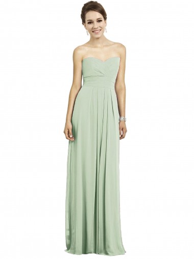 Salbeigrün A-Linien Chiffon Lange Brautjungfernkleider Websites