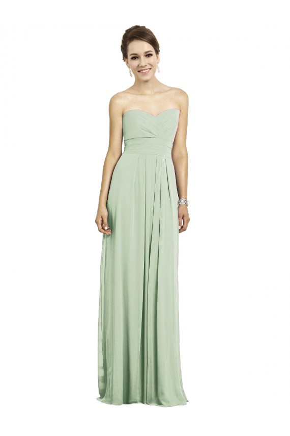 Salbeigrün A-Linien Chiffon Lange Brautjungfernkleider Websites