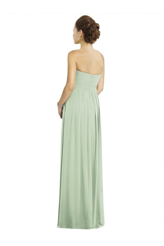 Salbeigrün A-Linien Chiffon Lange Brautjungfernkleider Websites