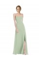 Salbeigrün A-Linien Scoop Chiffon Lange Brautjungfernkleider Websites