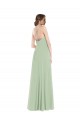 Salbeigrün A-Linien Scoop Chiffon Lange Brautjungfernkleider Websites