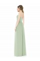 Salbeigrün A-Linien Trägerlos Chiffon Lange Brautjungfernkleider Websites