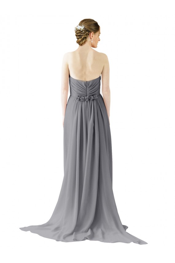 Schiefergrau A-Linien Chiffon Lange Brautjungfernkleider Websites
