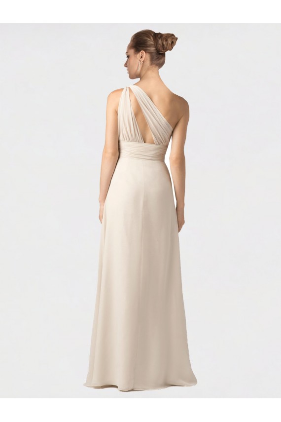Schwarz A-Linien Eine-Schulter Chiffon Lange Brautjungfernkleider Websites