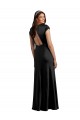 Schwarz A-Linien V-Ausschnitt Stretch-Satin Lange Formale Brautjungfernkleider / Abendkleider / Abiballkleider Websites