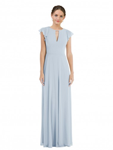 Seeglas A-Linien Chiffon Lange Formale Brautjungfernkleider / Abendkleider Websites