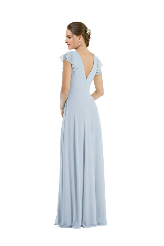 Seeglas A-Linien Chiffon Lange Formale Brautjungfernkleider / Abendkleider Websites