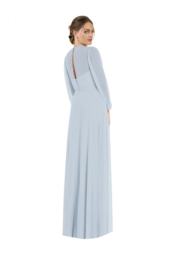 Seeglas A-Linien Trägerlos Chiffon Lange Formale Brautjungfernkleider / Abendkleider Websites