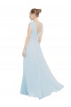 Seeglas A-Linien V-Ausschnitt Chiffon Lange Brautjungfernkleider Websites