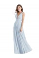 Seeglas A-Linien V-Ausschnitt Chiffon Lange Brautjungfernkleider Websites
