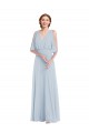 Seeglas A-Linien V-Ausschnitt Chiffon Lange Brautjungfernkleider Websites