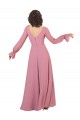 Seeglas A-Linien V-Ausschnitt Chiffon Lange Brautjungfernkleider Websites