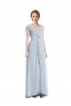 Seeglas A-Linien V-Ausschnitt Chiffon Lange Brautjungfernkleider Websites