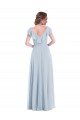 Seeglas A-Linien V-Ausschnitt Chiffon Lange Brautjungfernkleider Websites