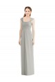 Silber A-Linien Chiffon Lange Brautjungfernkleider Websites