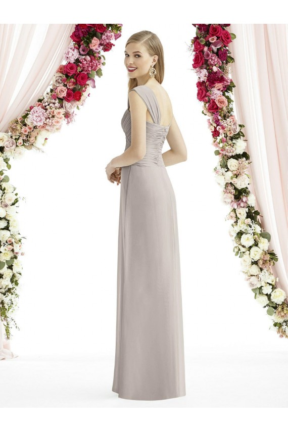 Silber A-Linien Chiffon Lange Brautjungfernkleider Websites