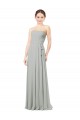 Silber A-Linien Chiffon Lange Brautjungfernkleider Websites