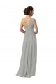 Silber A-Linien Eine-Schulter Chiffon Lange Brautjungfernkleider Websites
