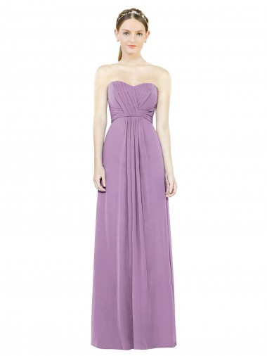 Staubiger Lavendel A-Linien Chiffon Lange Brautjungfernkleider Websites