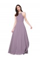 Staubiger Lavendel A-Linien Neckholder Chiffon Lange Brautjungfernkleider Websites