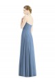 Staubiges Blau A-Linien Chiffon Lange Brautjungfernkleider Websites